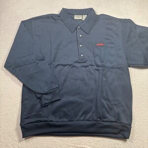 Windbreaker Polo‎ Sweatshirt Mens XL Navy Blue NWOT Long Sleeve Pocket Solid